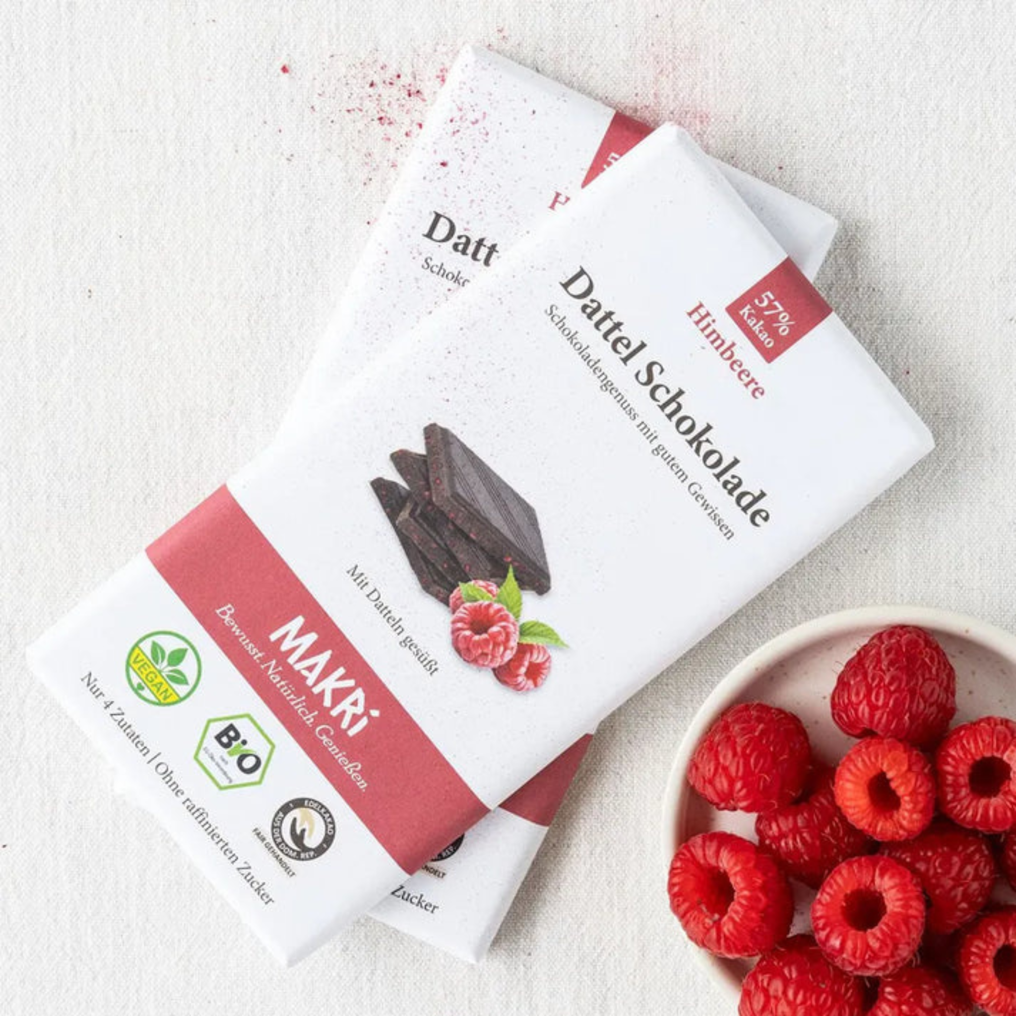 Dattel Schokolade - Himbeere 57% Kakao